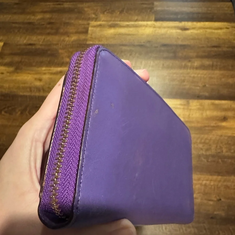 Kate Spade Purple Leather Long Zippy Wallet with Front Pocket